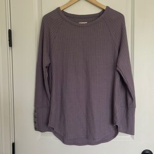 Chaser Women’s Waffle Knit Tunic Top Lavender XL
